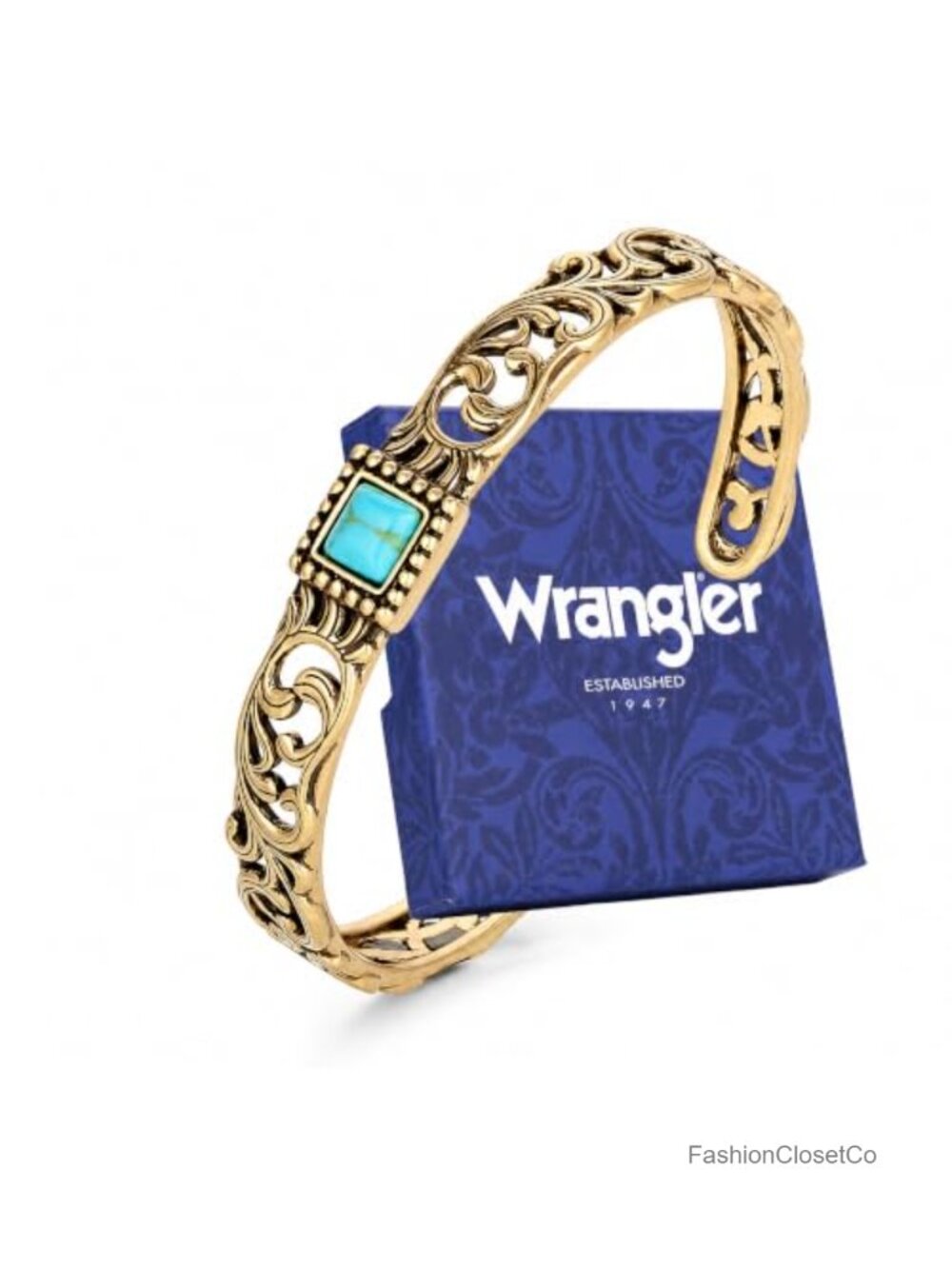 Western Turquoise Adjustable Open Bangle Cuff Bracelet with Carved Floral Design